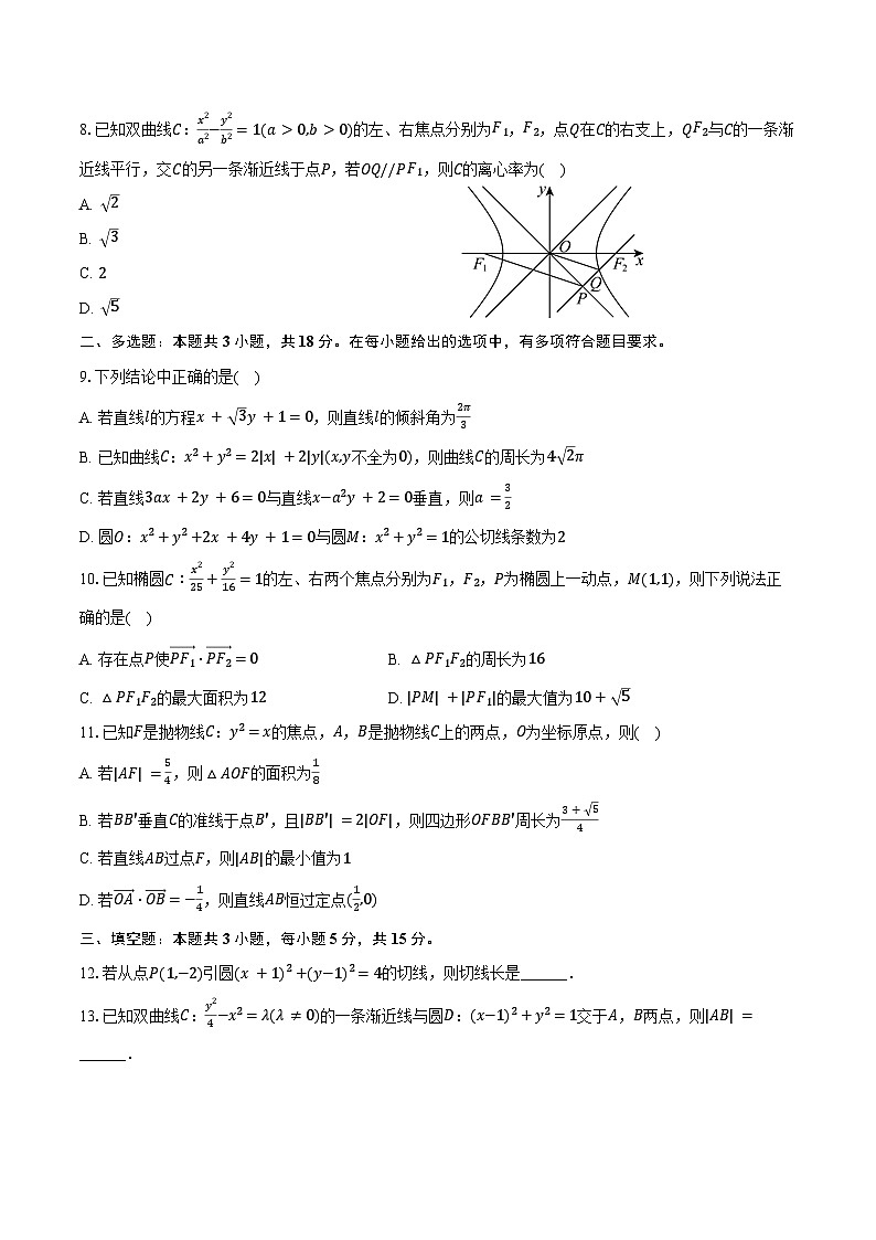 2024-2025学年江苏省常州市横林高级中学高二（上）期中数学试卷（含答案）第2页