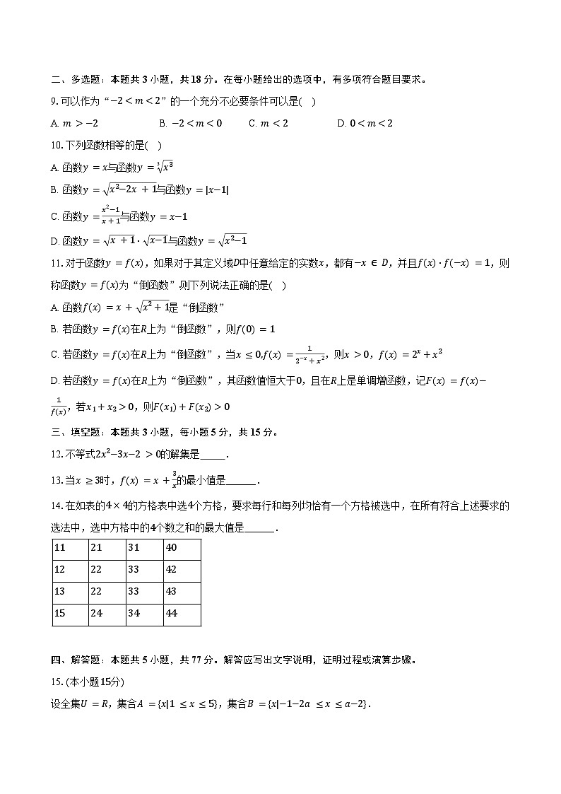 2024-2025学年四川省遂宁市射洪县绿然学校高一（上）月考数学试卷（12月份）（含答案）第2页