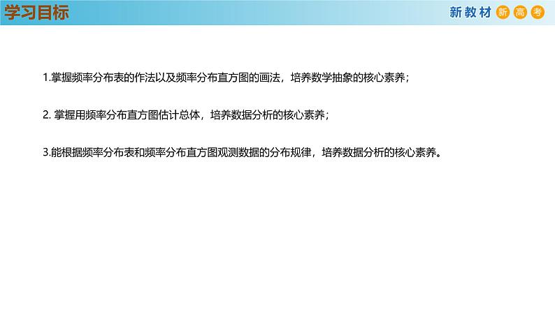 高中数学人教A版(必修第二册)教学课件9.2.1总体取值规律的估计第3页