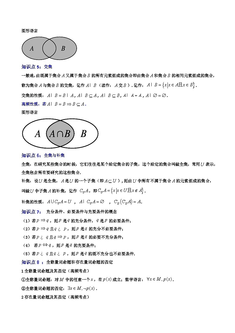 专题01 集合与常见逻辑用语（集合常规运算+参数问题+新定义题）（10大考点）（解析版）第3页