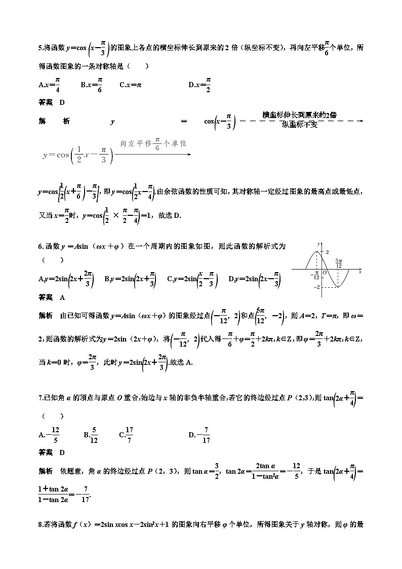 人教A必修第一册第五章三角函数单元测试  教师版第2页