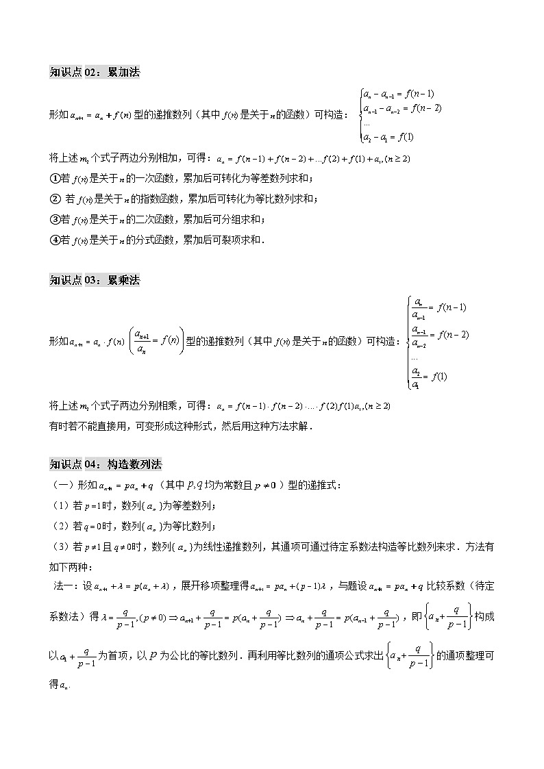 专题08 数列通项公式的求法（思维导图+知识串讲+五大题型+过关检测）（解析版）第2页