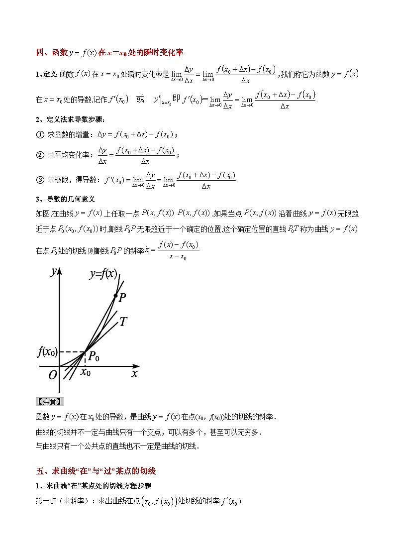 预习第01讲 导数的概念及其意义（思维导图+5知识点+五大考点+过关检测）（解析版）第3页