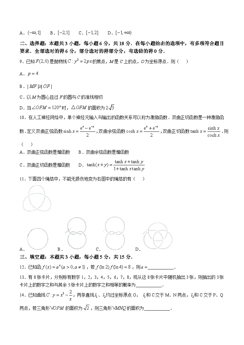 2025年1月普通高等学校招生全国统一考试适应性测试（八省联考）数学试题（无答案）(1)第2页
