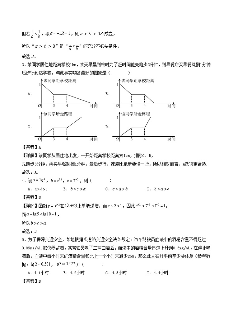 2023-2024学年高一数学上学期期末模拟考试试卷01（Word版附解析）人教A版2019第2页