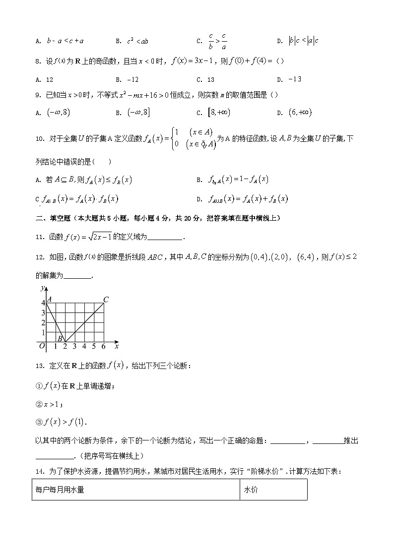 北京市2023_2024学年高一数学上学期期中试题含解析第2页