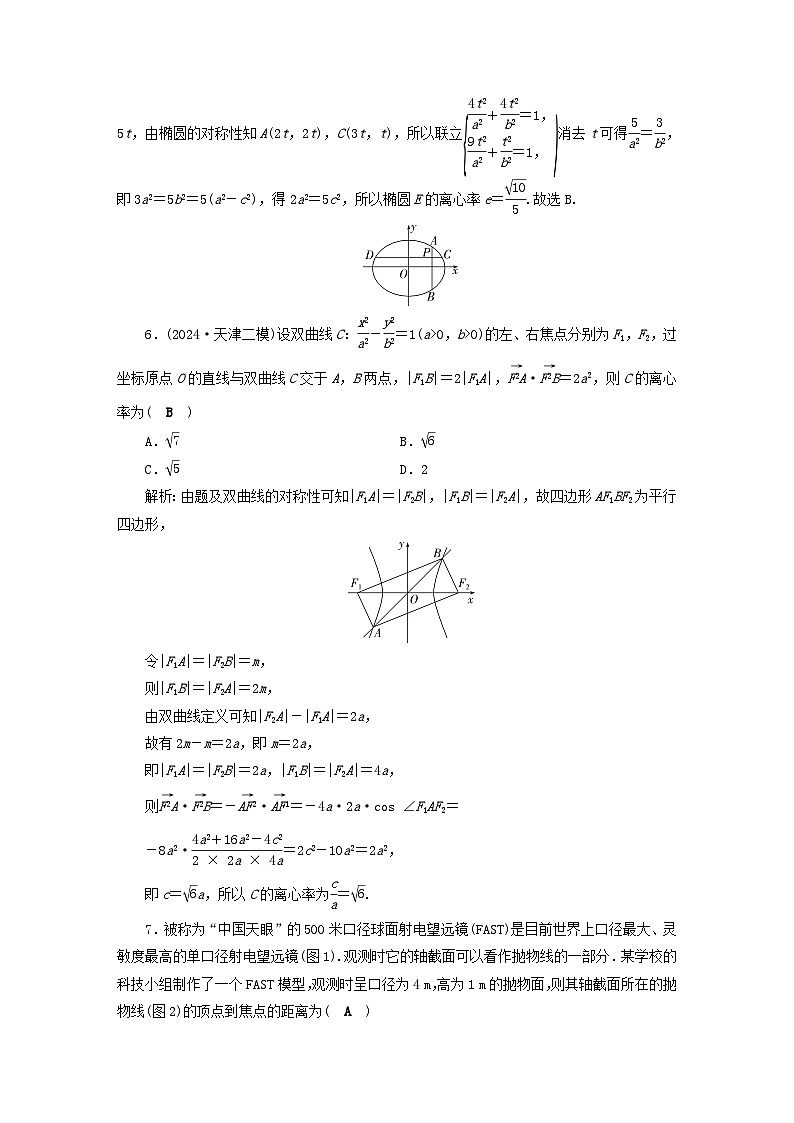 2025届高考数学二轮专题复习与测试专题强化练十七微专题2圆锥曲线的定义方程与性质第3页
