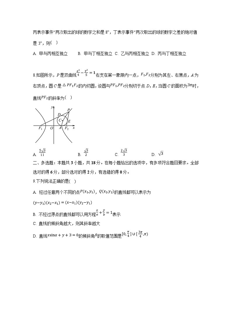 2024-2025学年湖北省黄石市高二上册12月联考数学检测试卷（含解析）第2页