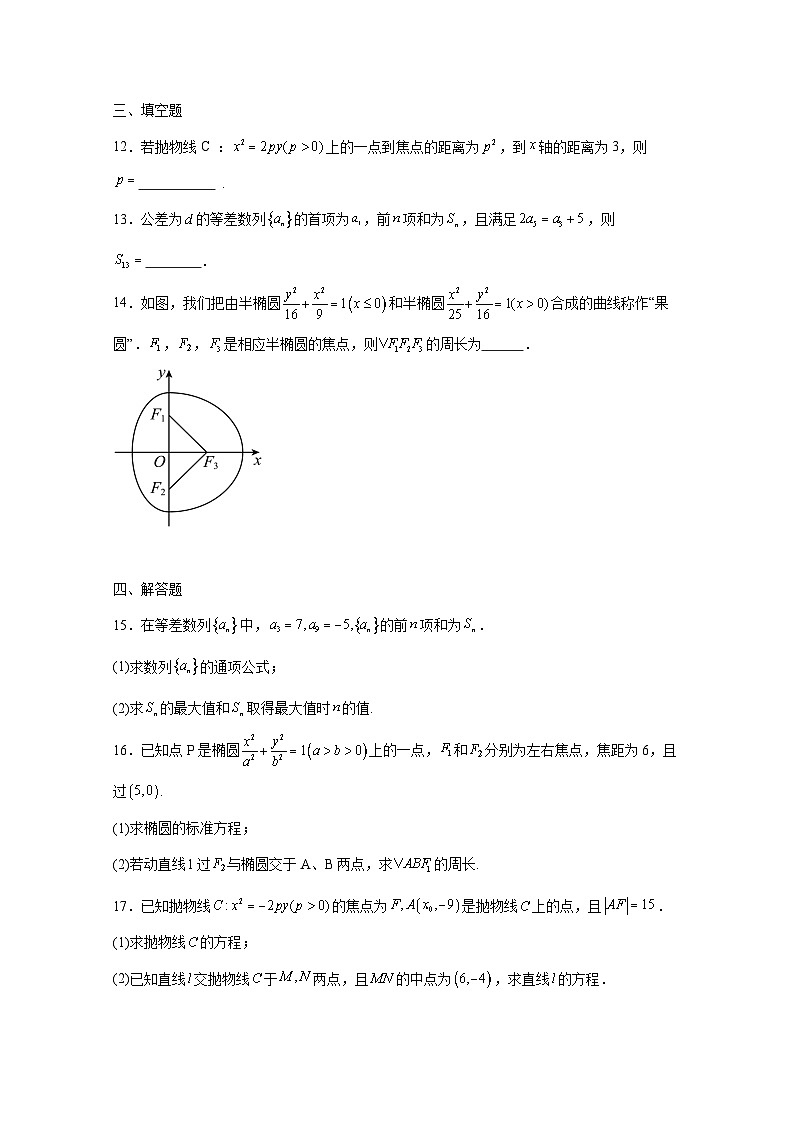 2024-2025学年吉林省长春市长春汽车经济技术开发区高二上学期期中考试数学检测试题（附解析）第3页