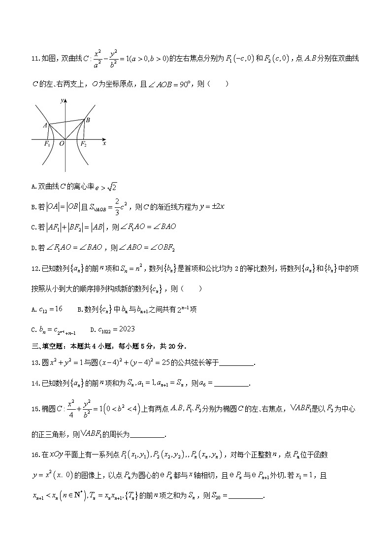 福建省厦门市2023_2024学年高二数学上学期十二月月考试卷第3页