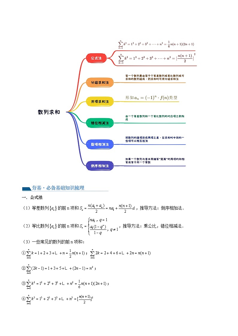（寒假）2024-2025学年高二数学寒假提升讲义+随堂检测 第06课 数列求和（原卷版）第2页