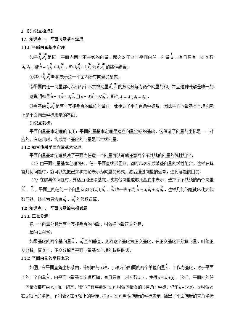 6.3 平面向量基本定理及坐标表示 【十二大题型】（精讲）（原卷版）第2页