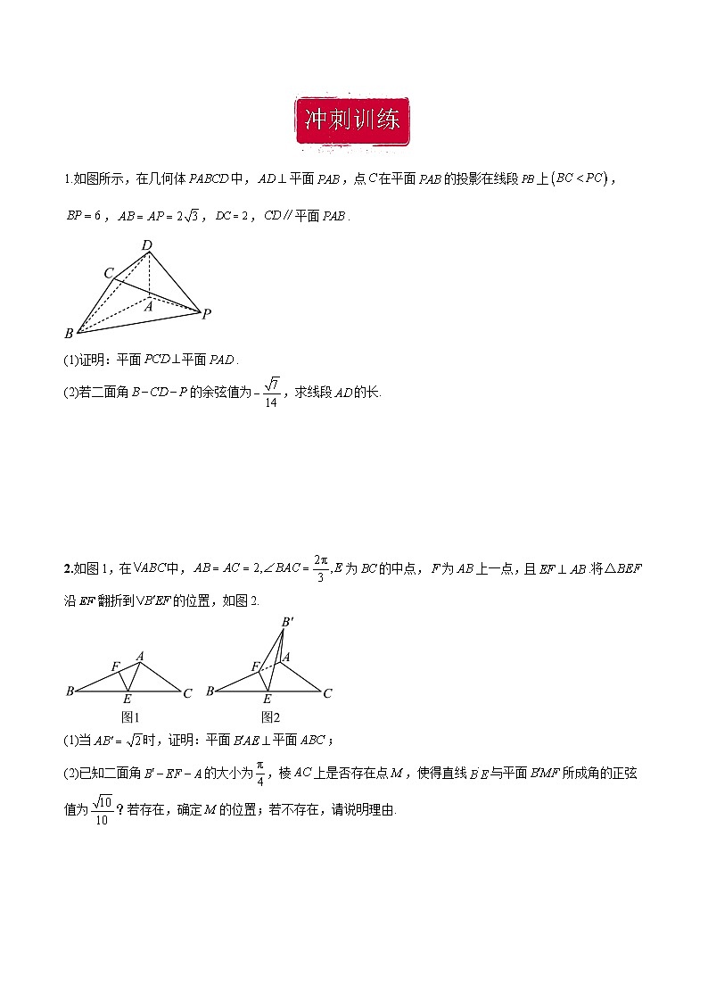 新高考数学二轮复习巩固训练 专题23《立体几何》大题综合练（原卷版）第2页