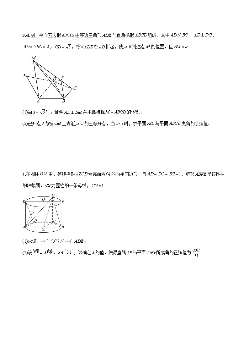 新高考数学二轮复习巩固训练 专题23《立体几何》大题综合练（原卷版）第3页