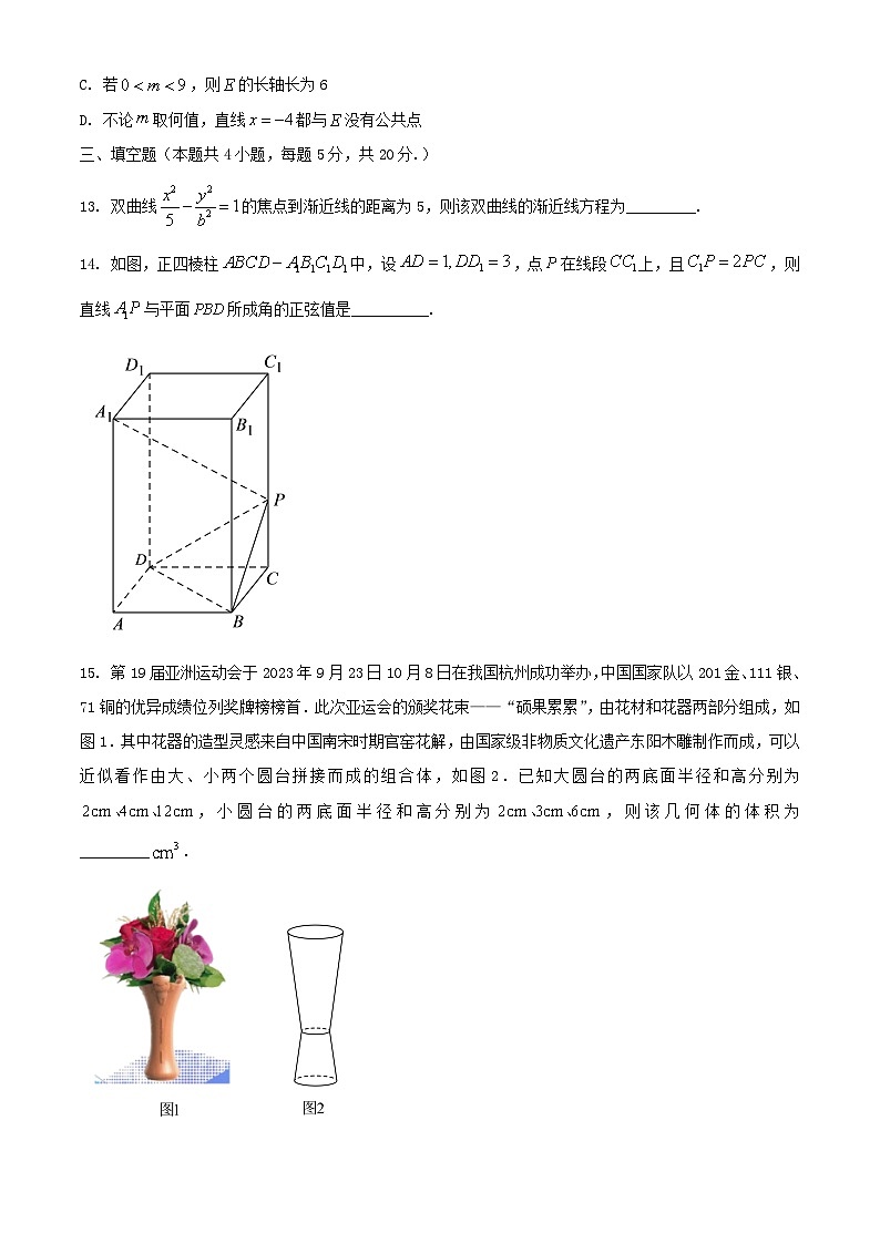 西藏自治区拉萨市2023_2024学年高二数学上学期期末联考试题含解析第3页