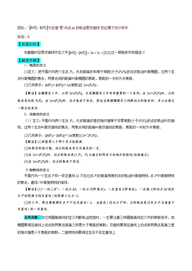 专题09 圆锥曲线（7大易错点 典例 避错 举一反三 通关）-备战2025年高考数学考试易错题（新高考通用）（解析版）第2页