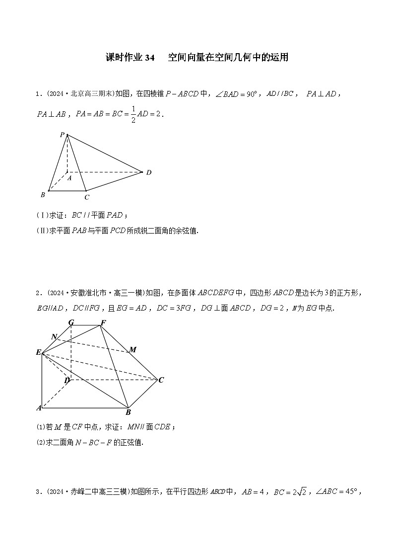 课时作业34 空间向量在空间几何中的运用（学生版）第1页
