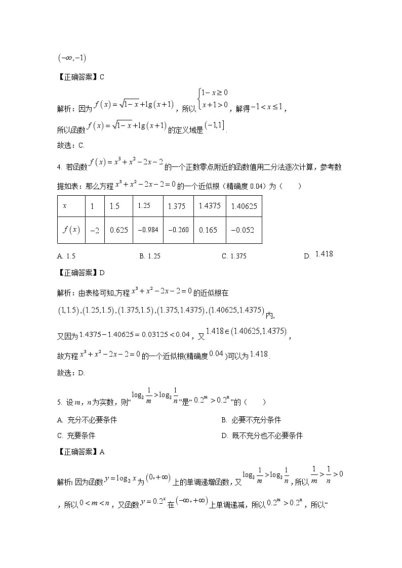 2024-2025学年山东省淄博市高一上册12月月考数学检测试卷（含解析）第2页