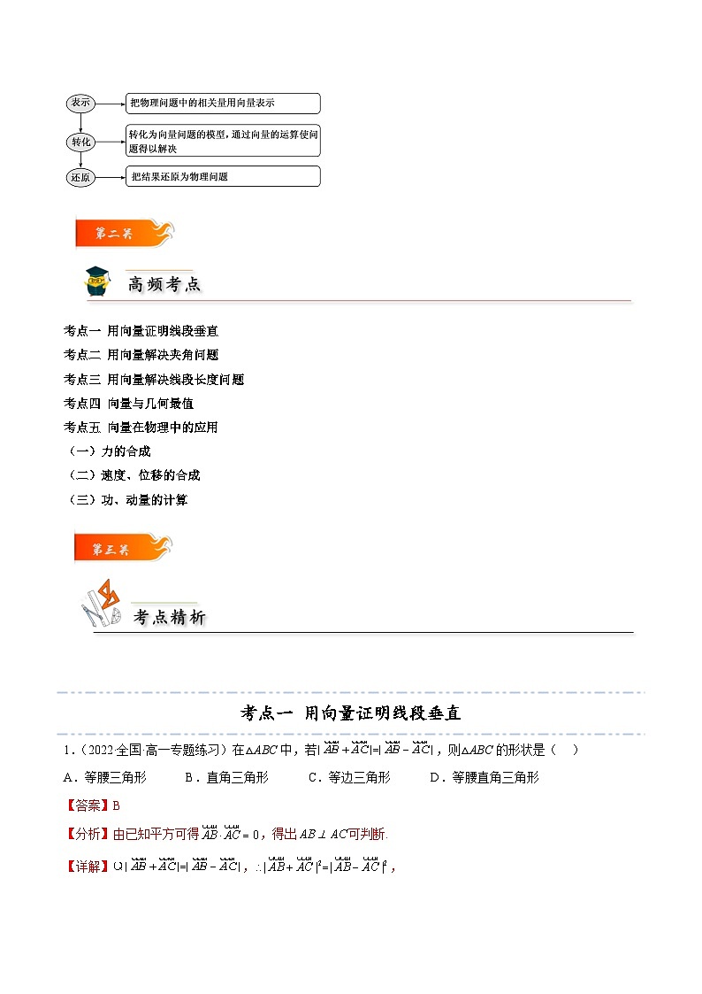 人教A版高中数学(必修第二册)考点通关练06 平面向量的应用5种常见考法归类（解析版）第2页