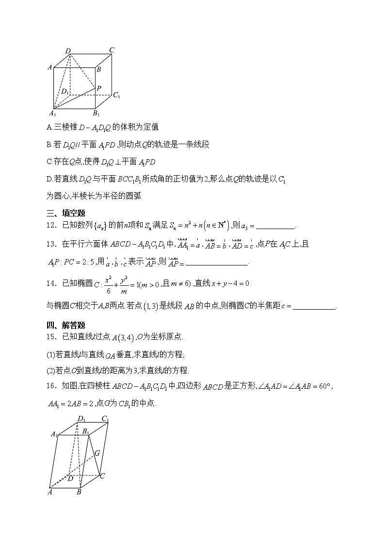 山东省百师联考2024-2025学年高二上学期12月月考数学试卷(含答案)第3页