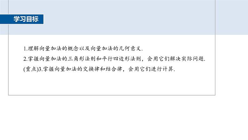2024-2025学年第二学期高一数学人教A版必修二同步课件6.2.1　向量的加法运算第2页