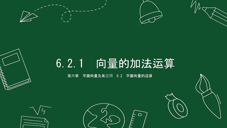2024-2025学年第二学期高一数学人教A版必修二同步课件6.2.1　向量的加法运算第1页