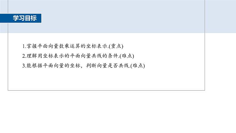 2024-2025学年第二学期高一数学人教A版必修二同步课件6.3.4　平面向量数乘运算的坐标表示第2页