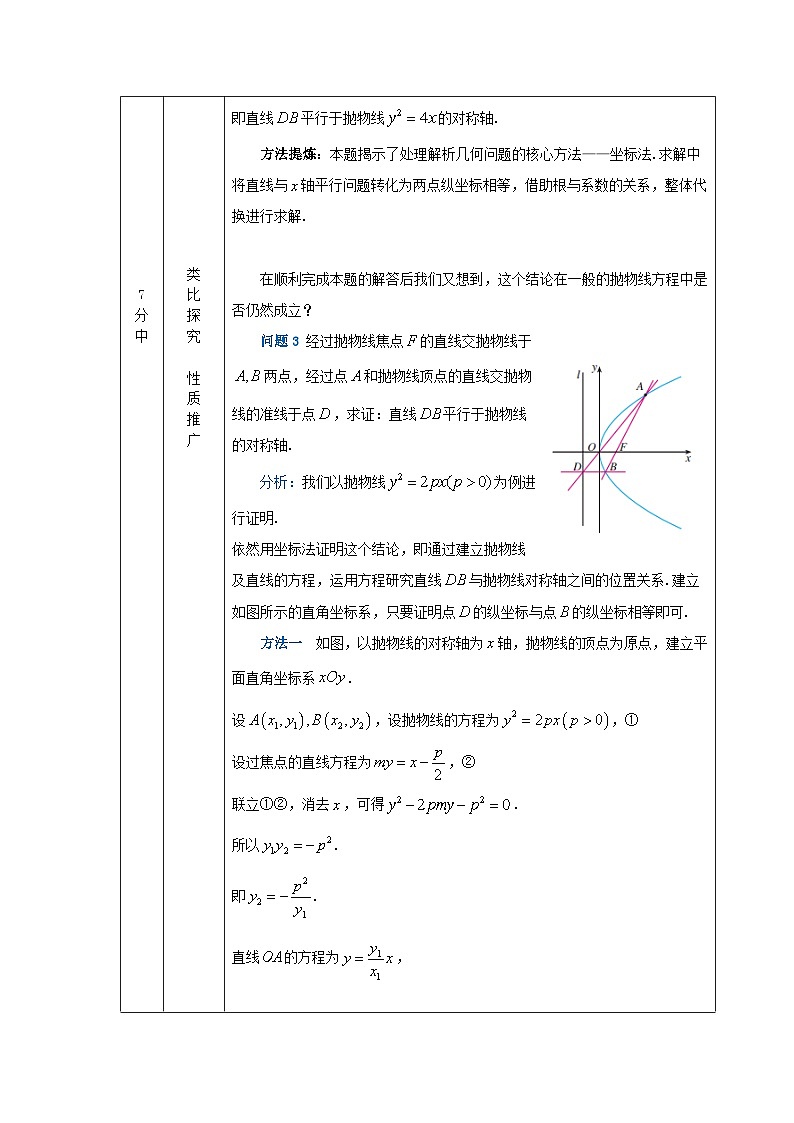 高二【数学(人教A版)】抛物线应用(1)-教学设计第3页
