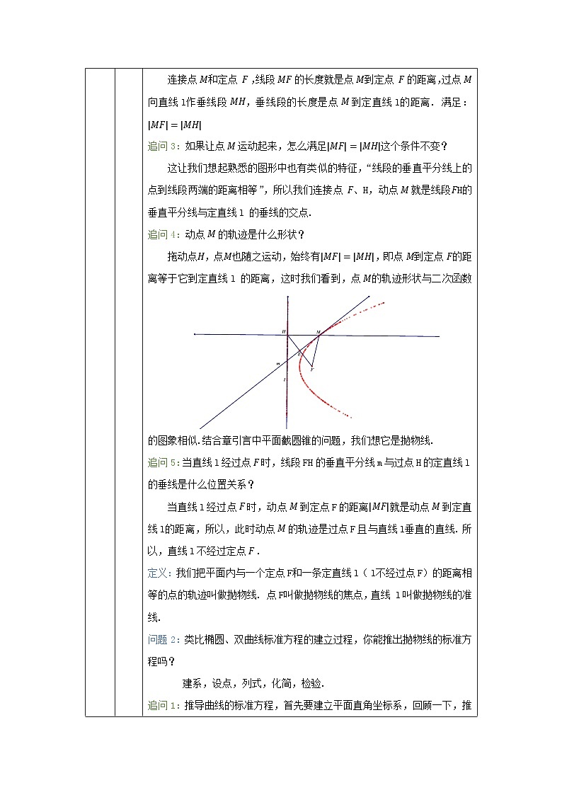 高二【数学(人教A版)】抛物线及其标准方程-教学设计第2页