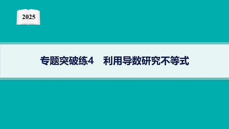 2025高考数学二轮复习-专题突破练4 利用导数研究不等式【课件】第1页