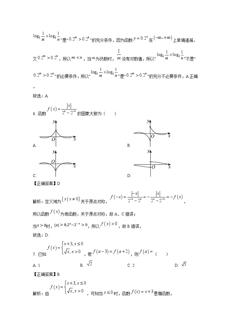 2024-2025学年山东省淄博市高一上册12月月考数学检测试卷（附解析）第3页