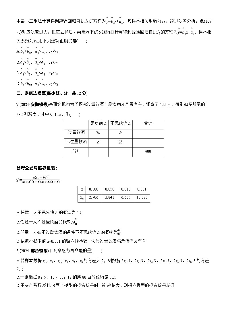 专题五　微专题3　统计与成对数据的统计分析 --2025年高考数学大二轮专题复习（强化练习）第3页