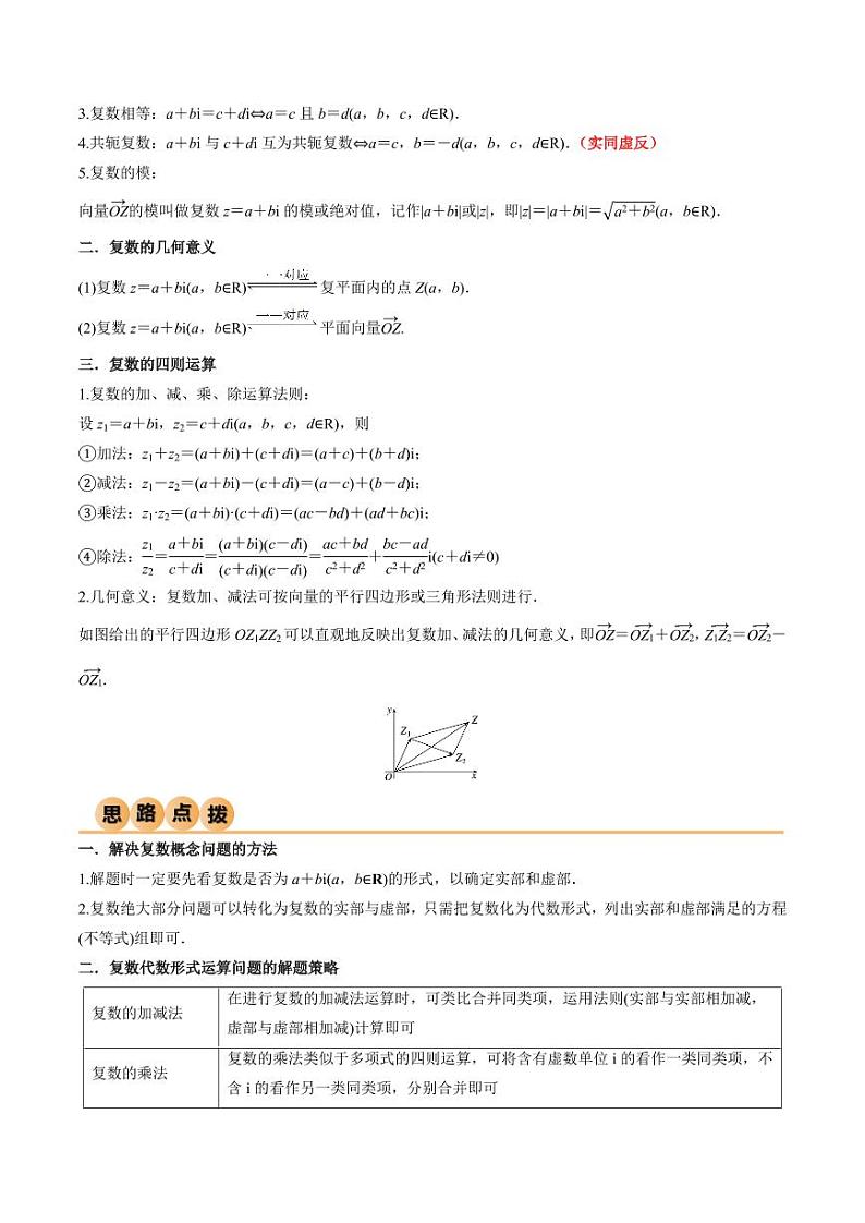 1.3 复数（精讲）（学生版） 2024年高考数学一轮复习一隅三反系列（新高考）第2页