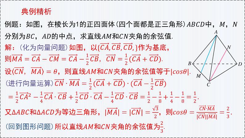 1.4 空间向量的应用（第2课时 夹角问题）- 高二数学  同步教学课件（人教版A版2019 选择性必修第一册）第5页