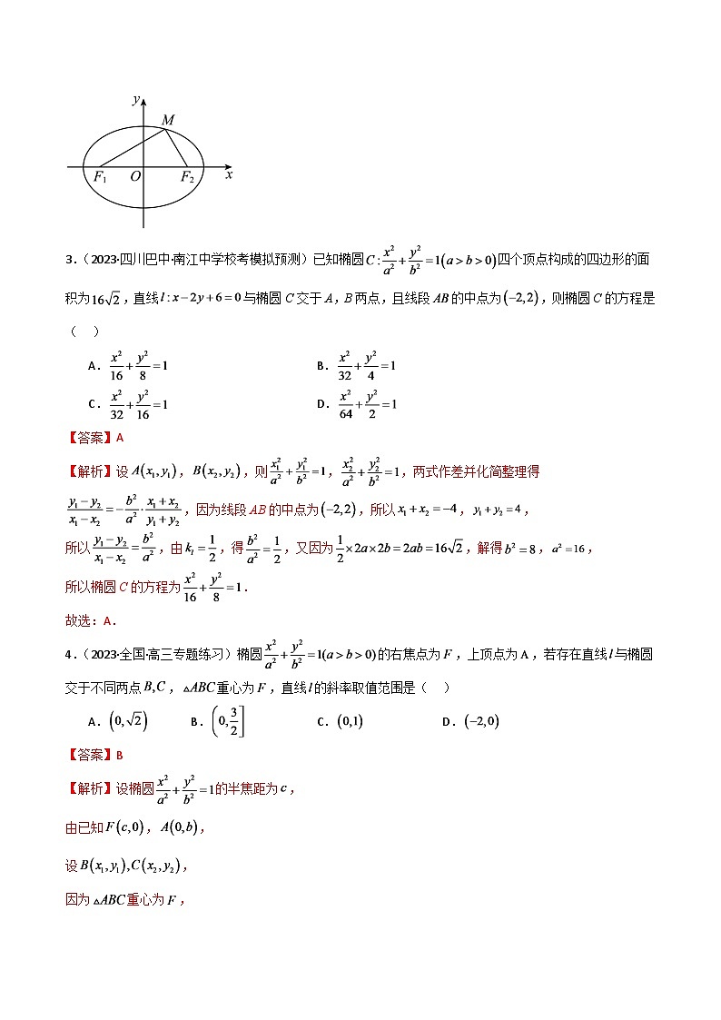2024年数学高考一轮复习椭圆试卷版第2页