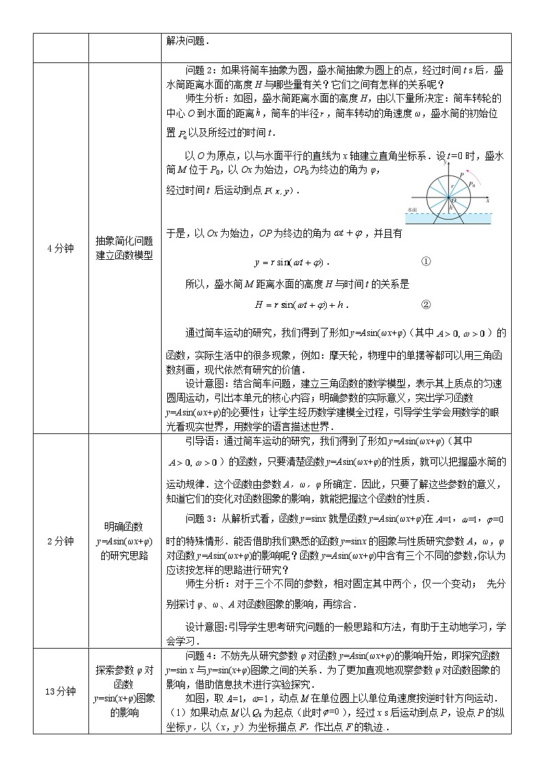 人教A版（2019）高一数学必修第一册函数y=Asin(ωx+φ)的图象(1)-教学设计第2页