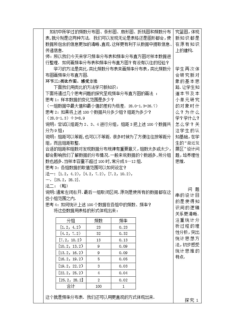 人教A版（2019）高一数学必修第二册--总体取值规律的估计(一)-1教案第3页