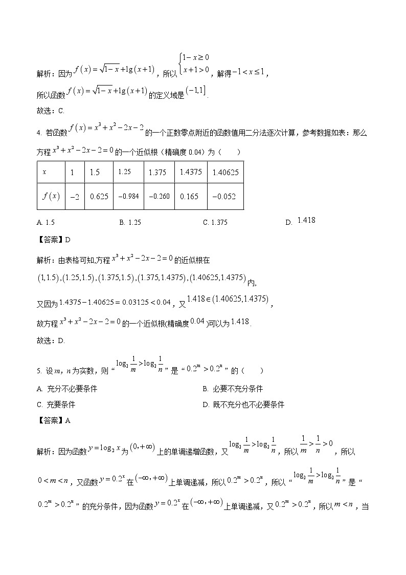 山东省淄博第七中学2024-2025学年高一上学期12月月考 数学试卷（含解析）第2页