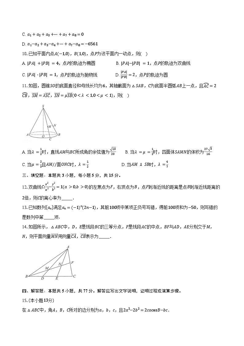 河北省2025届高三年级11月阶段调研检测数学试题（含答案）第2页