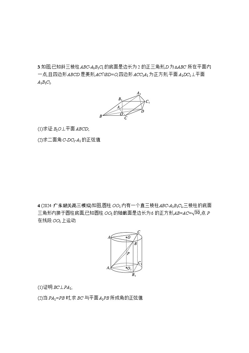 2025高考数学考二轮专题突破练15空间位置关系、空间角的向量方法-专项训练【含答案】第2页