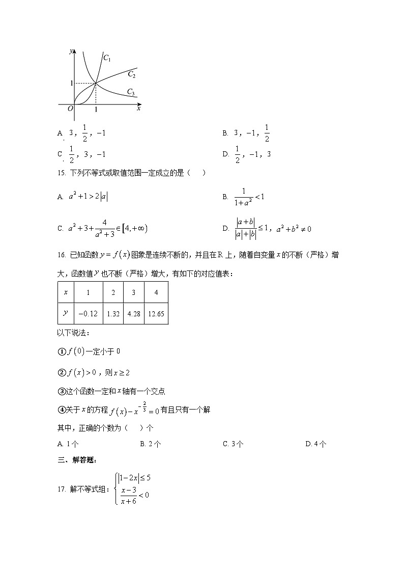 2024-2025学年上海市普陀区高一上册11月期中数学检测试卷第2页