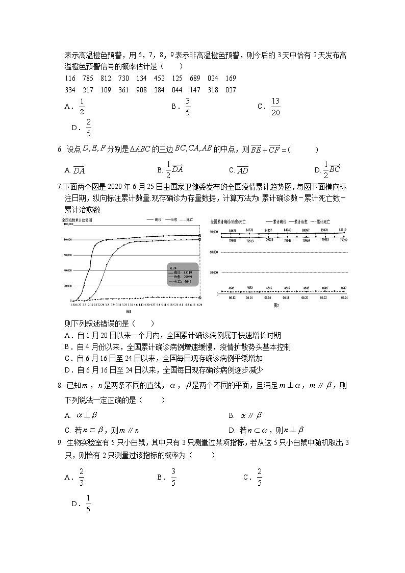 安徽省安庆市2020-2021学年高一下学期期末考试——数学试题第2页