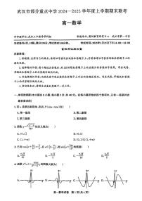 湖北省武汉市部分重点中学2024-2025学年高一上学期期末联考数学试卷