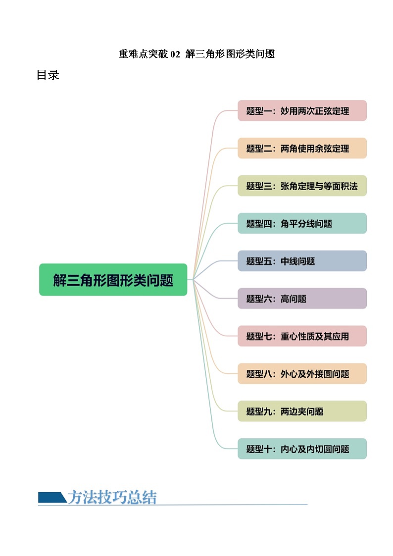 新高考数学一轮复习讲练测重难点突破02 解三角形图形类问题（十大题型）（原卷版）第1页