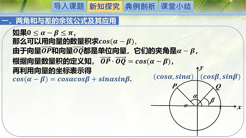 4.2.1两角和与差的余弦公式及其应用（同步课件）-2024-2025学年高一数学（北师大版2019必修第二册）第5页