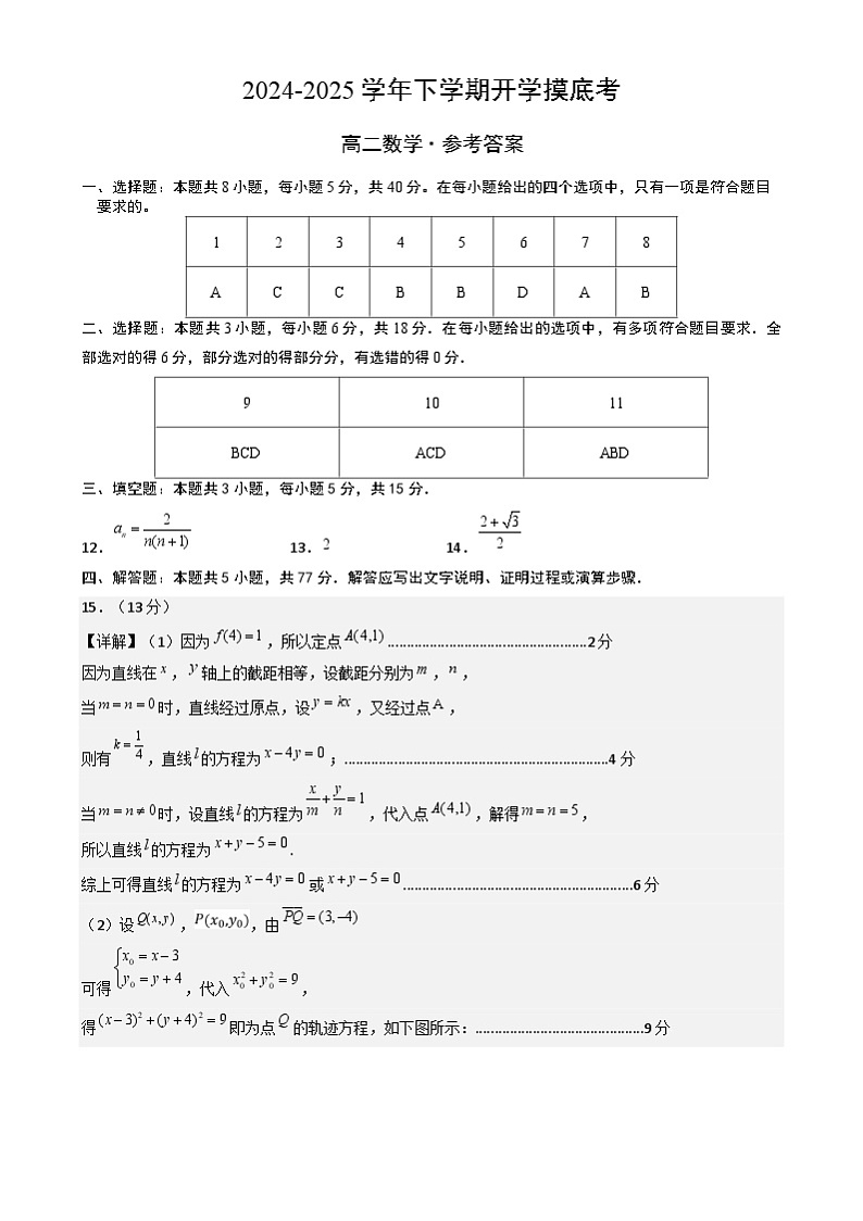 数学（参考答案）第1页
