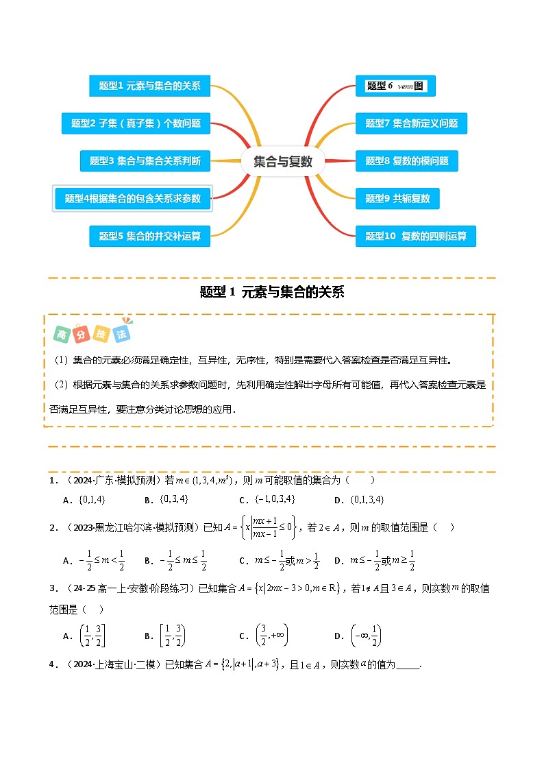 热点01 集合与复数（10题型 高分技法 限时提升练）-2025年高考数学 热点 重点 难点 专练（天津专用）（原卷版）第2页