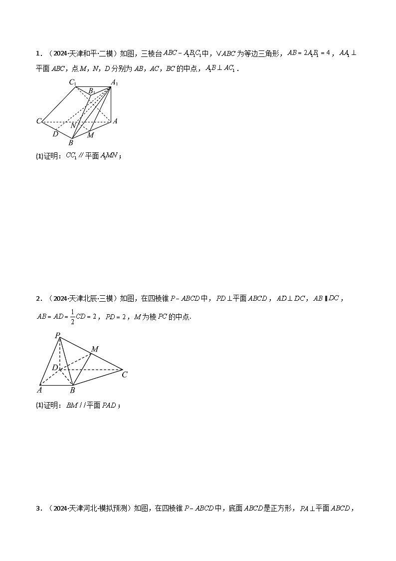 热点09 立体几何中的平行关系与垂直关系（7 题型 高分技法 限时提升练）-2025年高考数学 热点 重点 难点 专练（天津专用）（原卷版）第3页