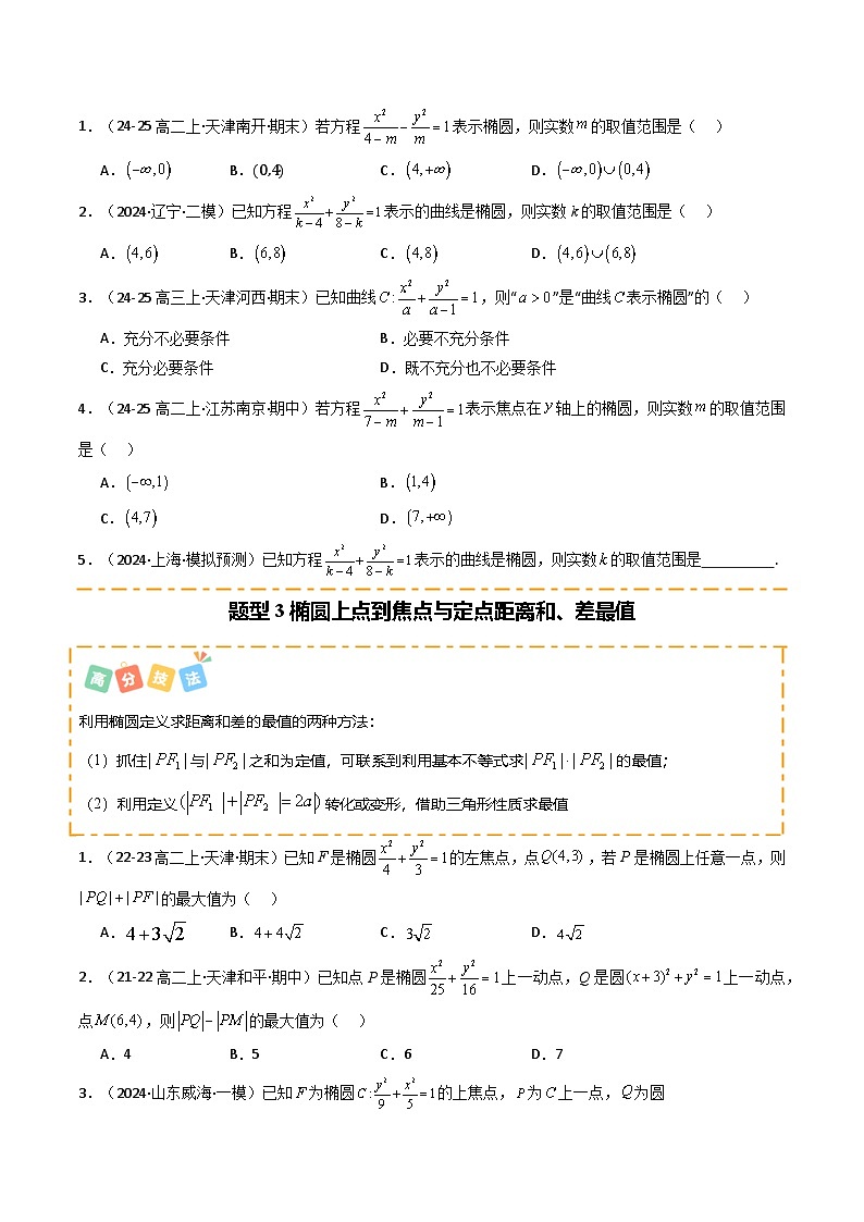 热点11 椭圆及其应用（8题型 高分技法 限时提升练）-2025年高考数学 热点 重点 难点 专练（天津专用）（原卷版）第3页