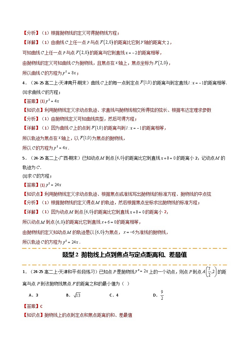 热点13 抛物线及其应用（6题型 高分技法 限时提升练）-2025年高考数学 热点 重点 难点 专练（天津专用）（解析版）第3页